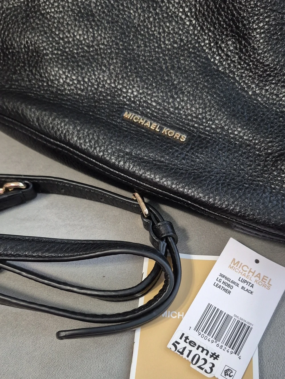 MICHAEL KORS Lupita Black Leather Hobo Bag